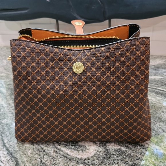 🏖️ NEW Coffee & Cognac Bucket Bag with Crossbody Strap - Picture 3 of 16